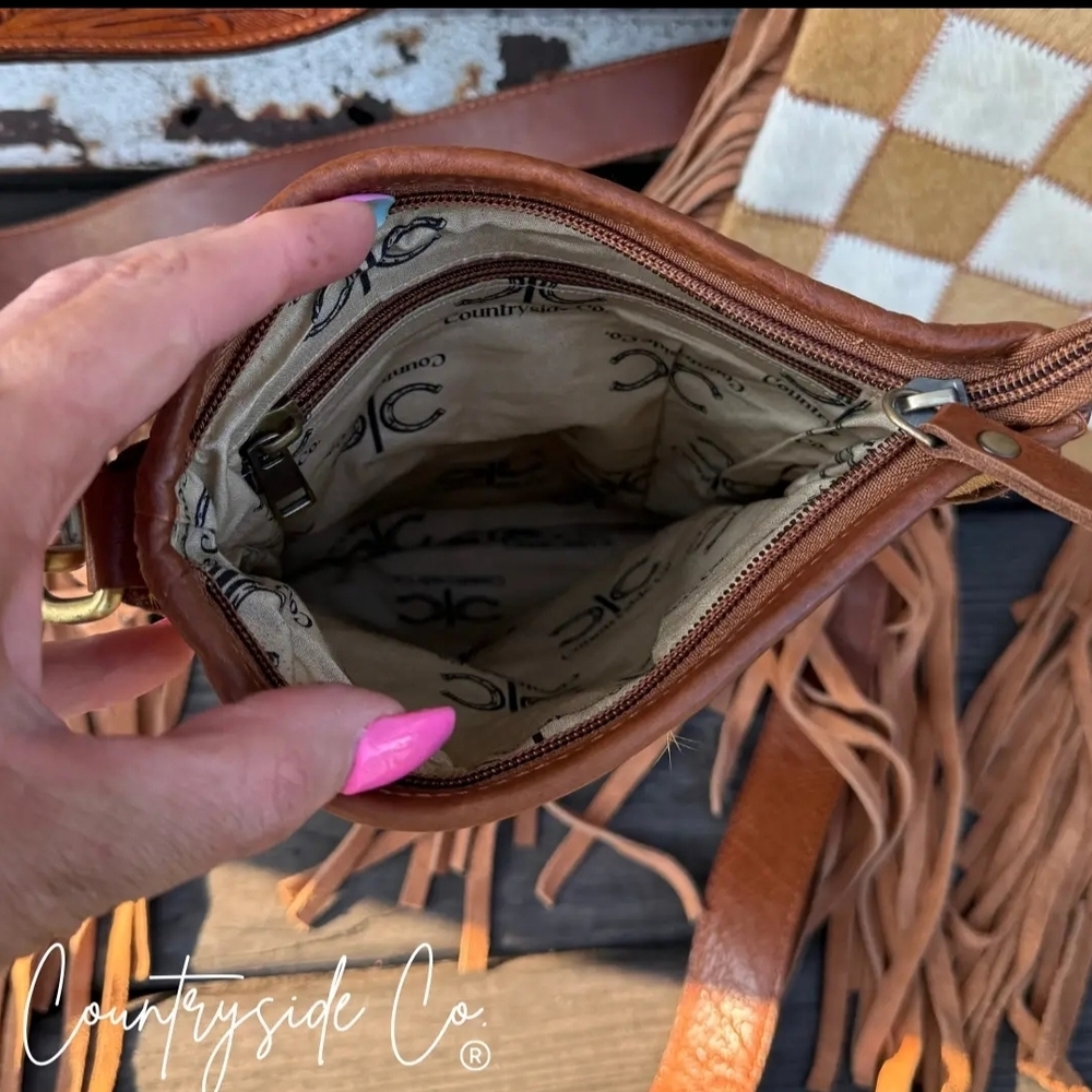 Countryside Co Stockdale Checkered Fringe Purse - Picture 6 of 12